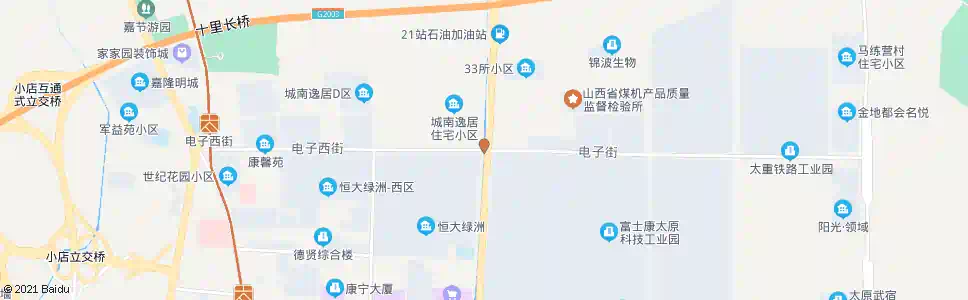 太原坞城南路电子街口_公交站地图_太原公交_妙搜公交查询2025