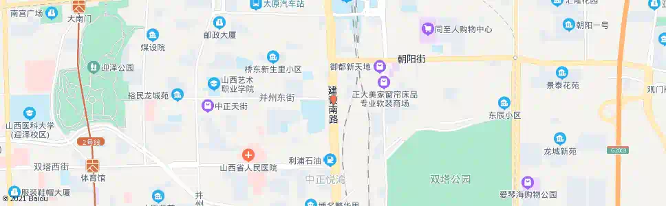 太原建设南路并州东街口_公交站地图_太原公交_妙搜公交查询2025