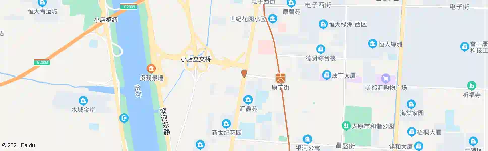 太原汾东北路康宁西街口_公交站地图_太原公交_妙搜公交查询2025