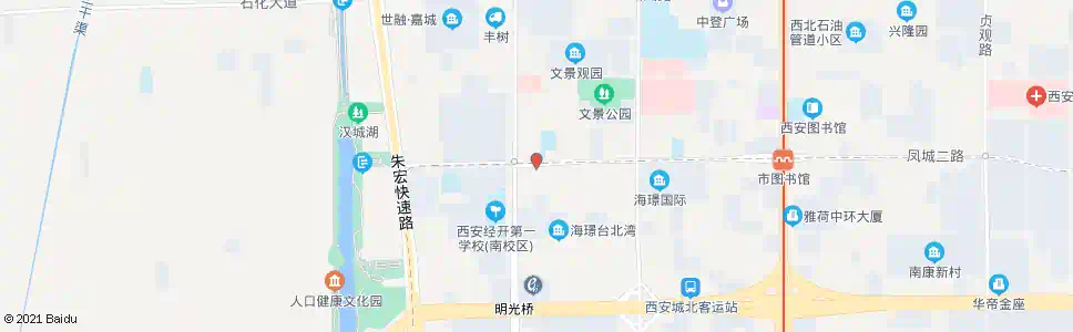 西安明光路凤城二路口_公交站地图_西安公交_妙搜公交查询2025