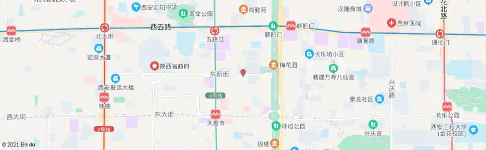 西安尚勤路东新街口_公交站地图_西安公交_妙搜公交查询2025