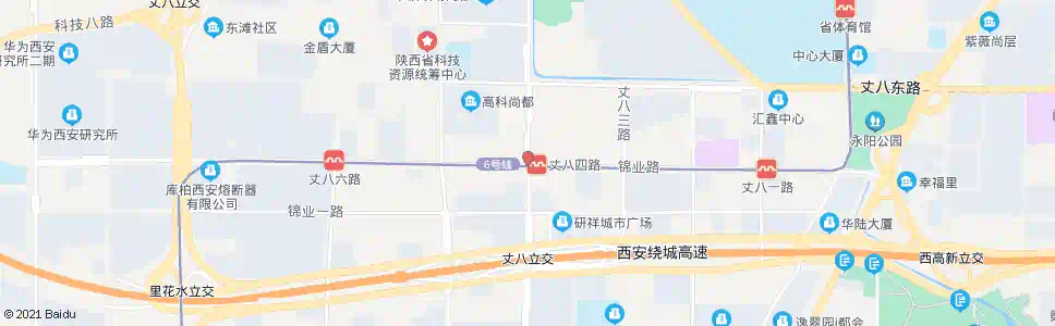 西安锦业路丈八四路口_公交站地图_西安公交_妙搜公交查询2025