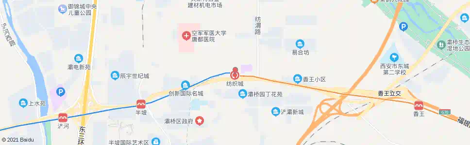 西安纺织城站_公交站地图_西安公交_妙搜公交查询2025