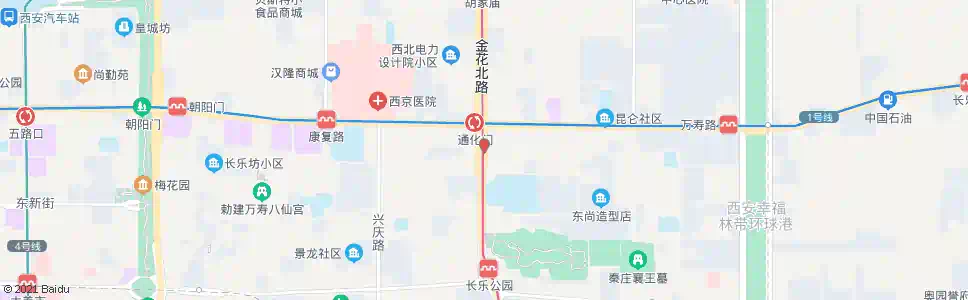 西安金花路(金康路西口)_公交站地图_西安公交_妙搜公交查询2025
