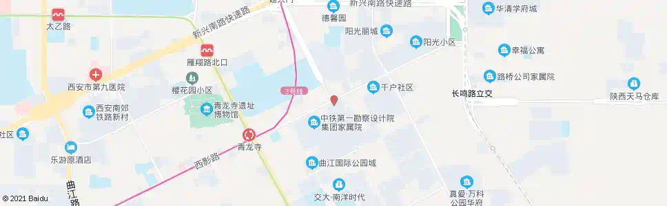 西安新安路西影路口_公交站地图_西安公交_妙搜公交查询2025