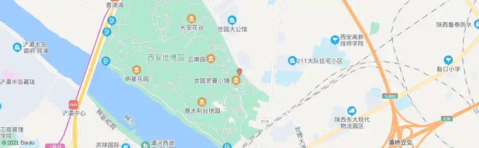 西安世园会团队入口_公交站地图_西安公交_妙搜公交查询2025