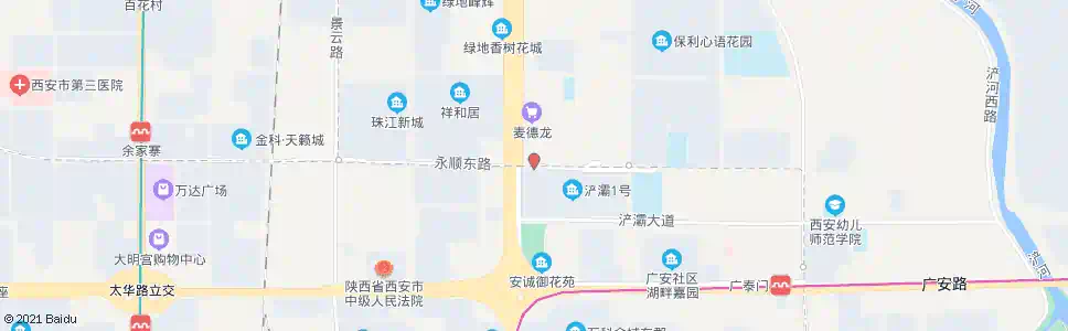 西安浐灞一路西口_公交站地图_西安公交_妙搜公交查询2025