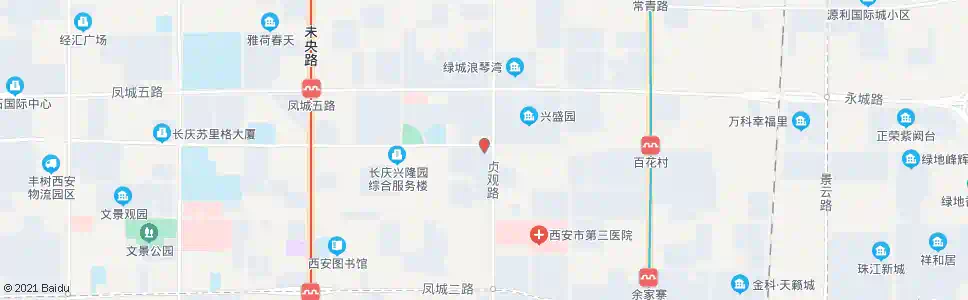 西安贞观路凤城四路口_公交站地图_西安公交_妙搜公交查询2025