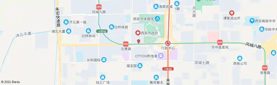 西安紫薇苑(凤城北路南口)_公交站地图_西安公交_妙搜公交查询2025