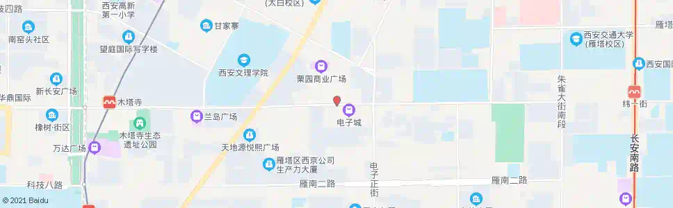 西安电子二路小区(不停靠)_公交站地图_西安公交_妙搜公交查询2025
