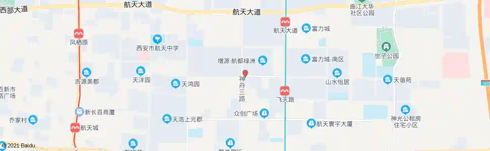西安航拓路神舟三路口_公交站地图_西安公交_妙搜公交查询2025