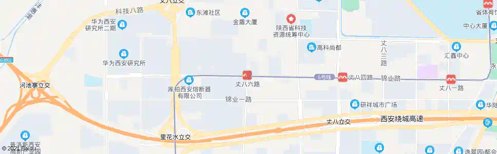 西安锦业路丈八六路口_公交站地图_西安公交_妙搜公交查询2025