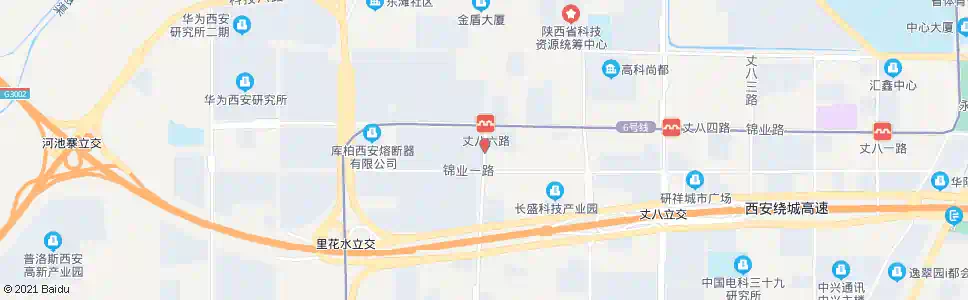 西安丈八六路中段_公交站地图_西安公交_妙搜公交查询2025
