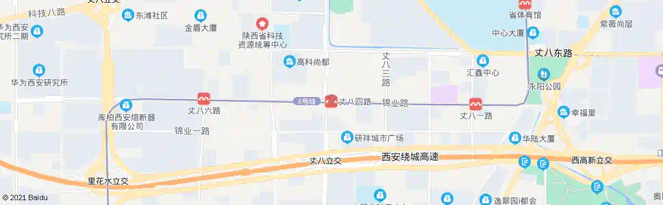 西安丈八四路中段_公交站地图_西安公交_妙搜公交查询2025