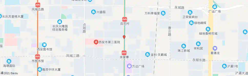 西安太华北路凤城三路口_公交站地图_西安公交_妙搜公交查询2025