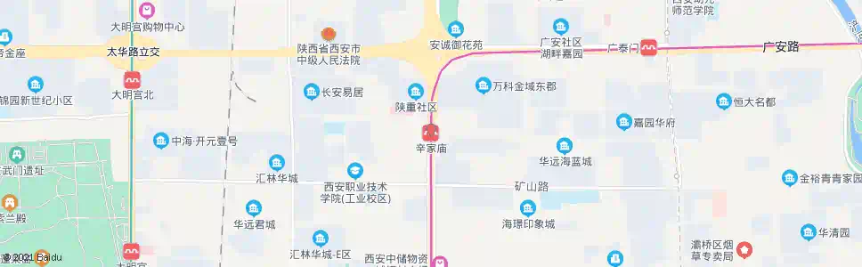 西安辛家庙站_公交站地图_西安公交_妙搜公交查询2025