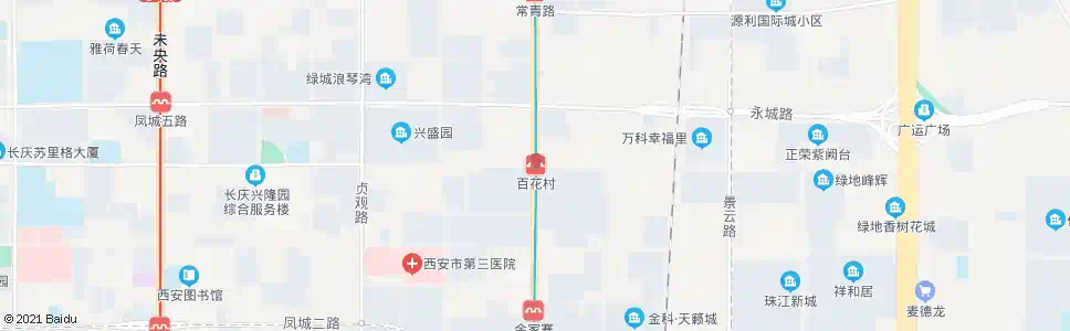 西安百花村_公交站地图_西安公交_妙搜公交查询2025