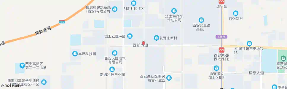 西安西部大道上林苑二路口_公交站地图_西安公交_妙搜公交查询2025