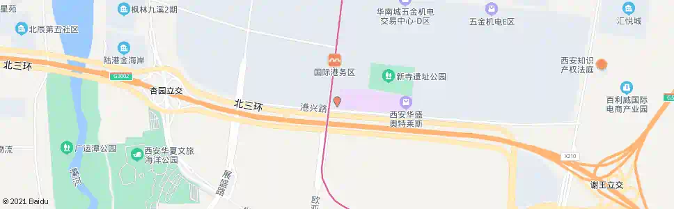 西安港兴路东段_公交站地图_西安公交_妙搜公交查询2025
