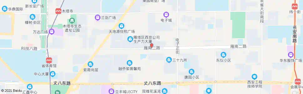 西安电子西街二零五所_公交站地图_西安公交_妙搜公交查询2025