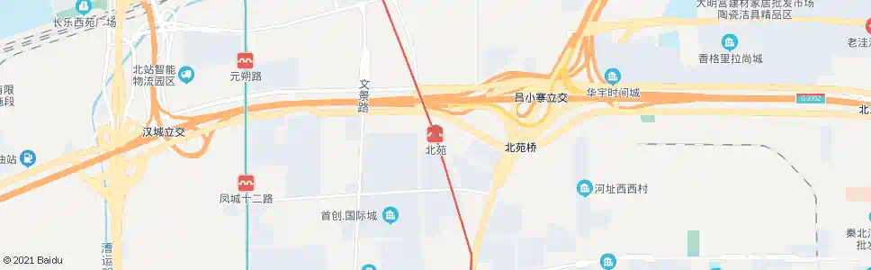 西安北苑站_公交站地图_西安公交_妙搜公交查询2025