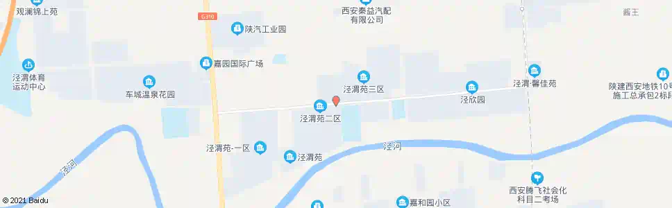 西安泾渭苑二区_公交站地图_西安公交_妙搜公交查询2025