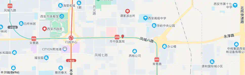 西安凤城八路_公交站地图_西安公交_妙搜公交查询2025