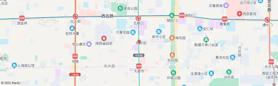 西安东新街东段_公交站地图_西安公交_妙搜公交查询2025