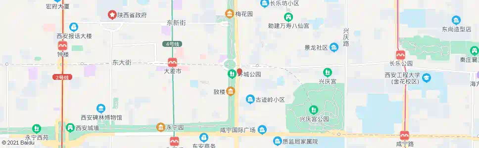 西安东门(东门外环城东路南)_公交站地图_西安公交_妙搜公交查询2025