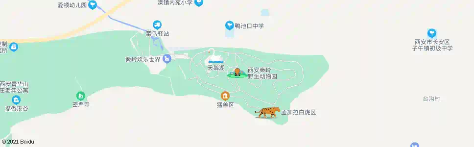 西安秦岭野生动物园_公交站地图_西安公交_妙搜公交查询2025