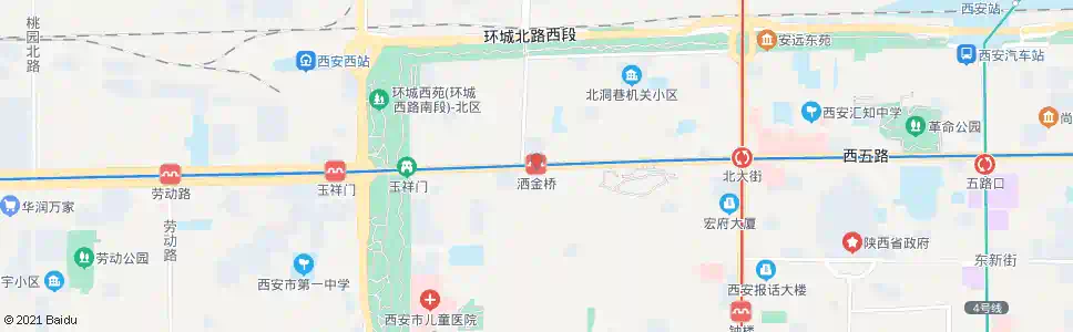 西安洒金桥_公交站地图_西安公交_妙搜公交查询2025