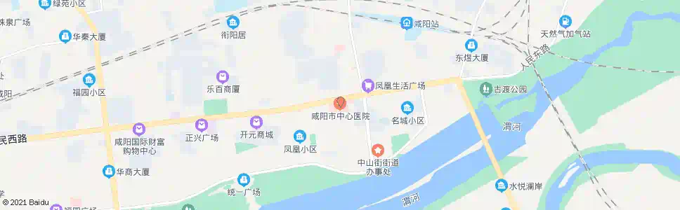 咸阳中心医院(市二院)_公交站地图_咸阳公交_妙搜公交查询2025