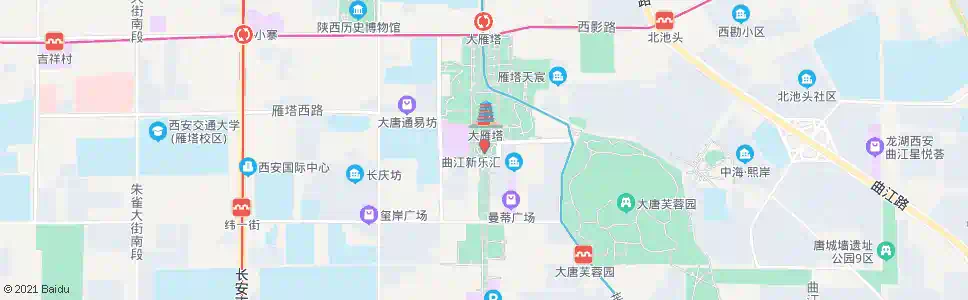 咸阳大雁塔南广场_公交站地图_咸阳公交_妙搜公交查询2025