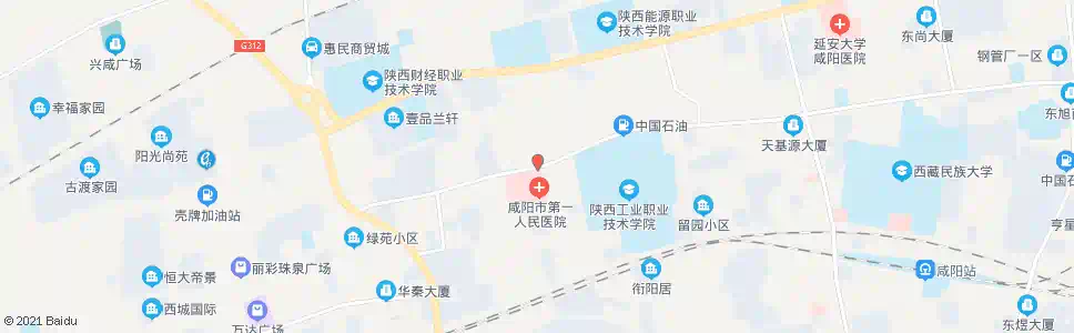 咸阳市一院_公交站地图_咸阳公交_妙搜公交查询2025