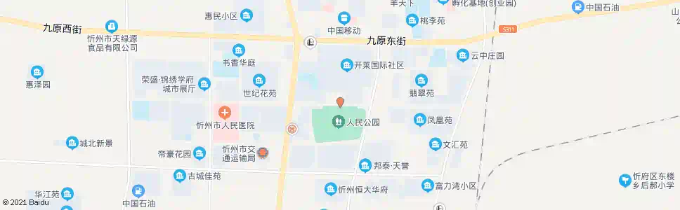 忻州人民公园北门_公交站地图_忻州公交_妙搜公交查询2025