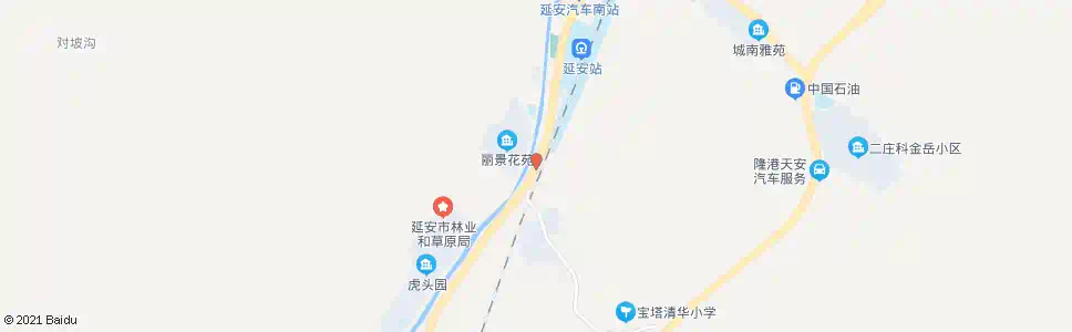 延安丽景花苑_公交站地图_延安公交_妙搜公交查询2025