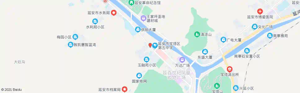 延安五中_公交站地图_延安公交_妙搜公交查询2025