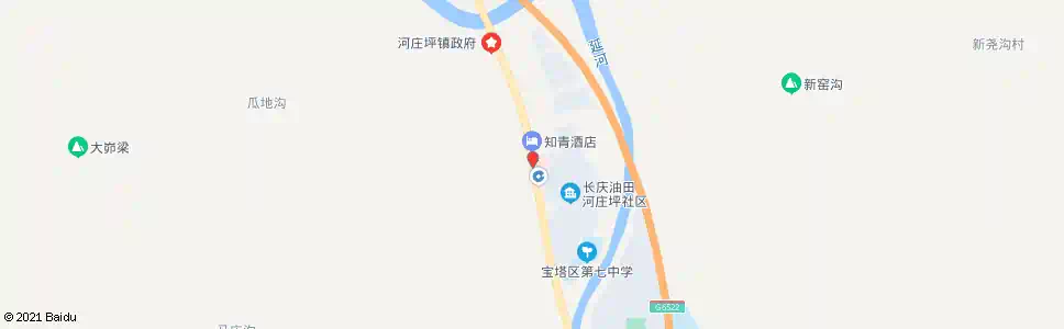 延安河庄坪镇政府_公交站地图_延安公交_妙搜公交查询2025