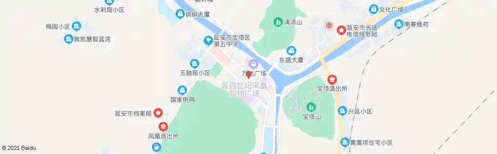 延安中心街(好利来)_公交站地图_延安公交_妙搜公交查询2025