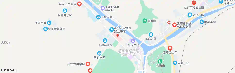 延安延大附属医院(凤凰宾馆)_公交站地图_延安公交_妙搜公交查询2025