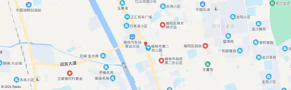 榆林第二幼儿园_公交站地图_榆林公交_妙搜公交查询2025