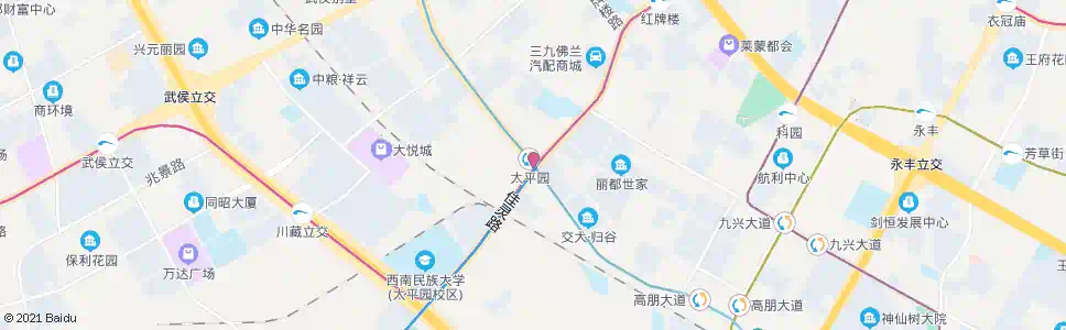 成都地铁太平园站_公交站地图_成都公交_妙搜公交查询2025