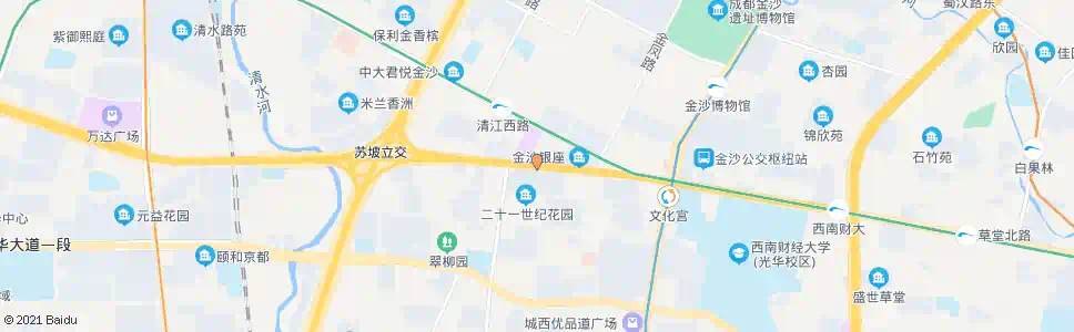 成都二十一世纪花园_公交站地图_成都公交_妙搜公交查询2025