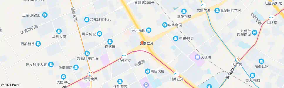 成都三环武侯立交南内侧_公交站地图_成都公交_妙搜公交查询2025