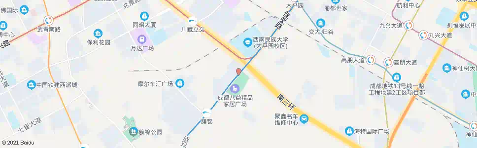 成都三环路川藏立交桥东内侧_公交站地图_成都公交_妙搜公交查询2025