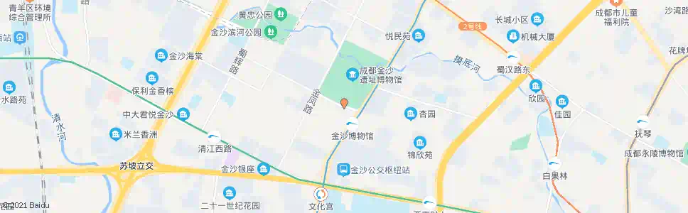 成都金沙遗址_公交站地图_成都公交_妙搜公交查询2025
