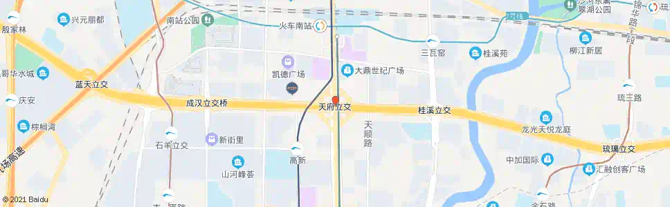 成都三环路天府立交桥_公交站地图_成都公交_妙搜公交查询2025