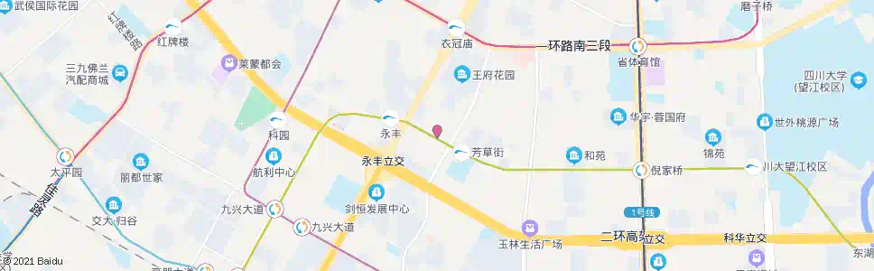 成都芳草西二街_公交站地图_成都公交_妙搜公交查询2025