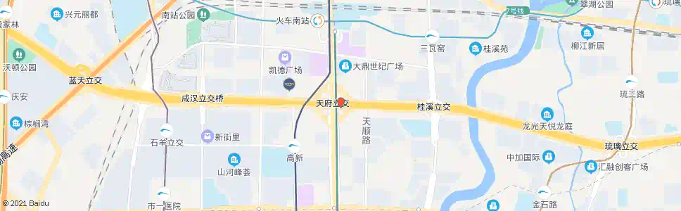 成都三环天府立交西内侧_公交站地图_成都公交_妙搜公交查询2025