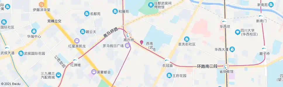 成都武侯祠横街南站_公交站地图_成都公交_妙搜公交查询2025